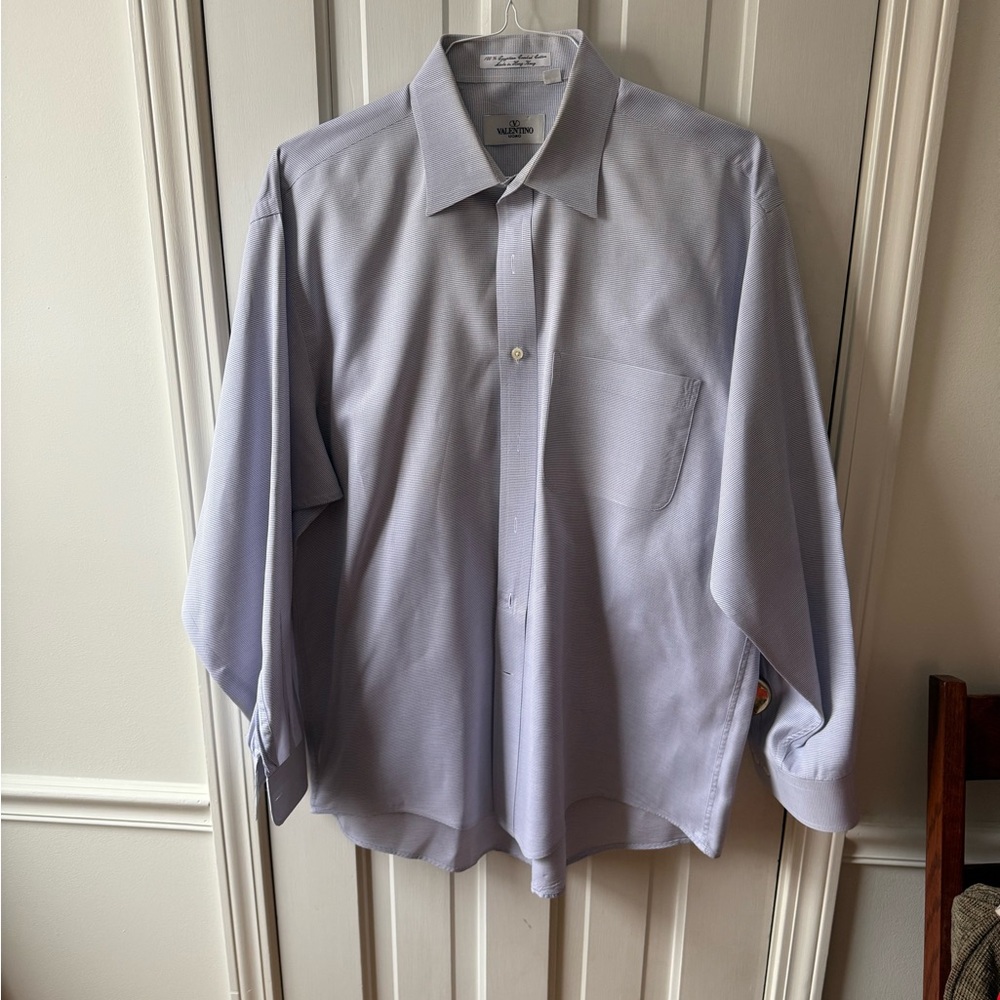 Valentino Men's Soft Blue Dress Shirt